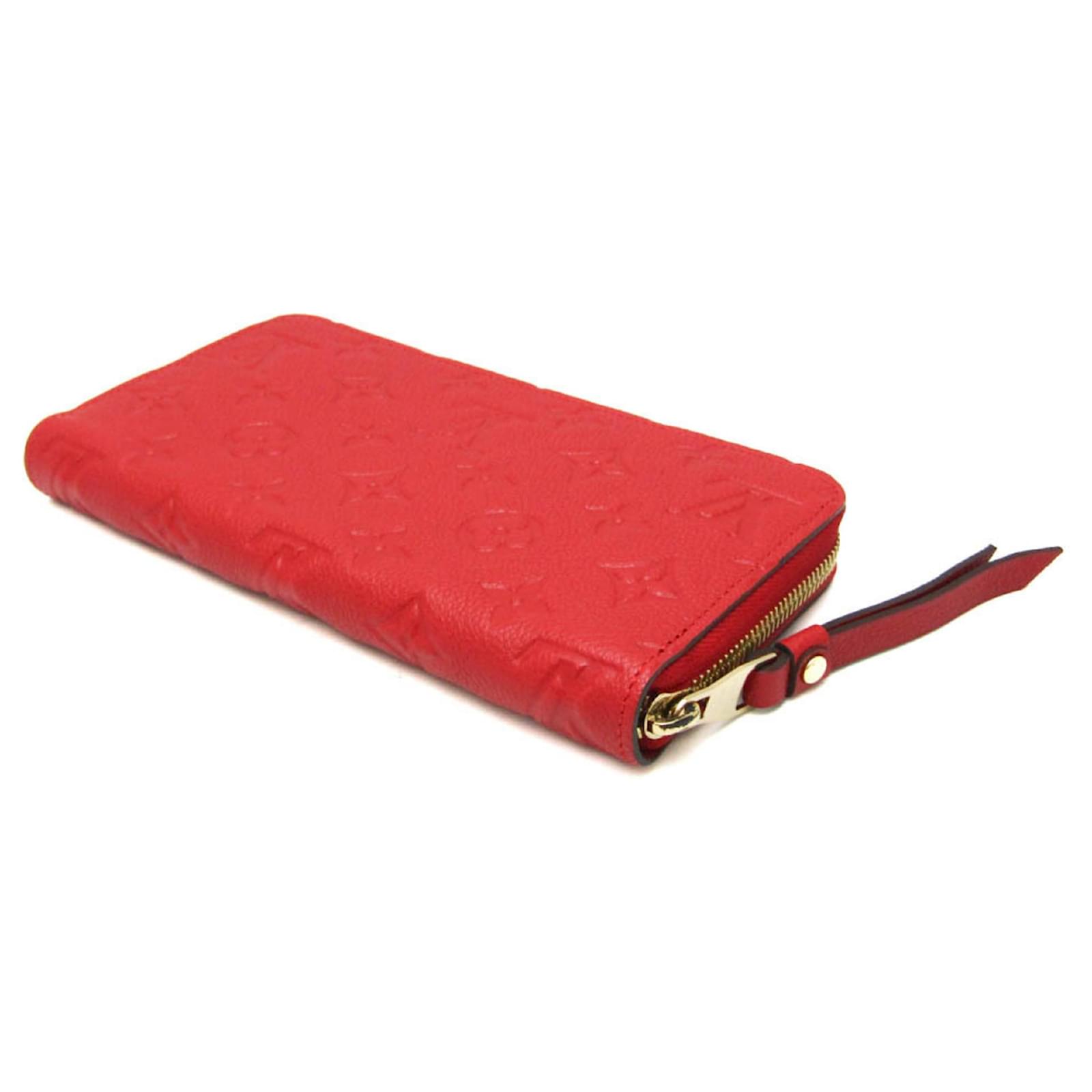 Louis Vuitton Monogram Empreinte Zippy Wallet Red