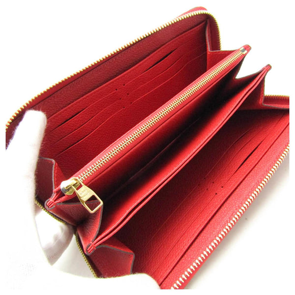 Louis Vuitton Monogram Empreinte Zippy Wallet Red