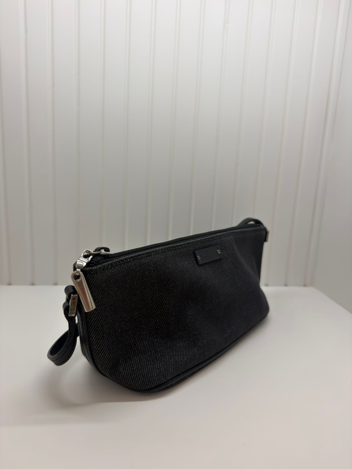 Gucci GG canvas Accessory Pouch Vintage Gray Navy