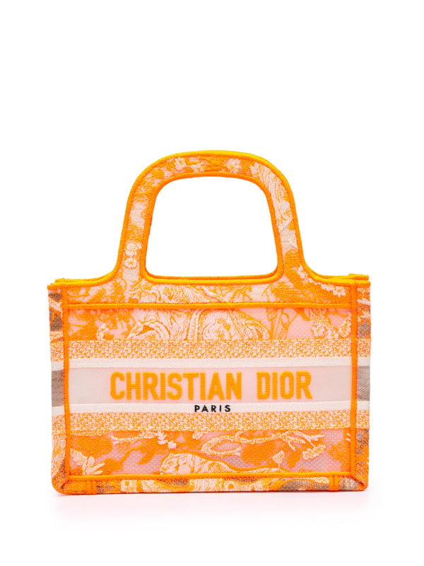 Christian Dior Mini Canvas Embroidered Dioriviera Toile De Jouy Book Tote handbag