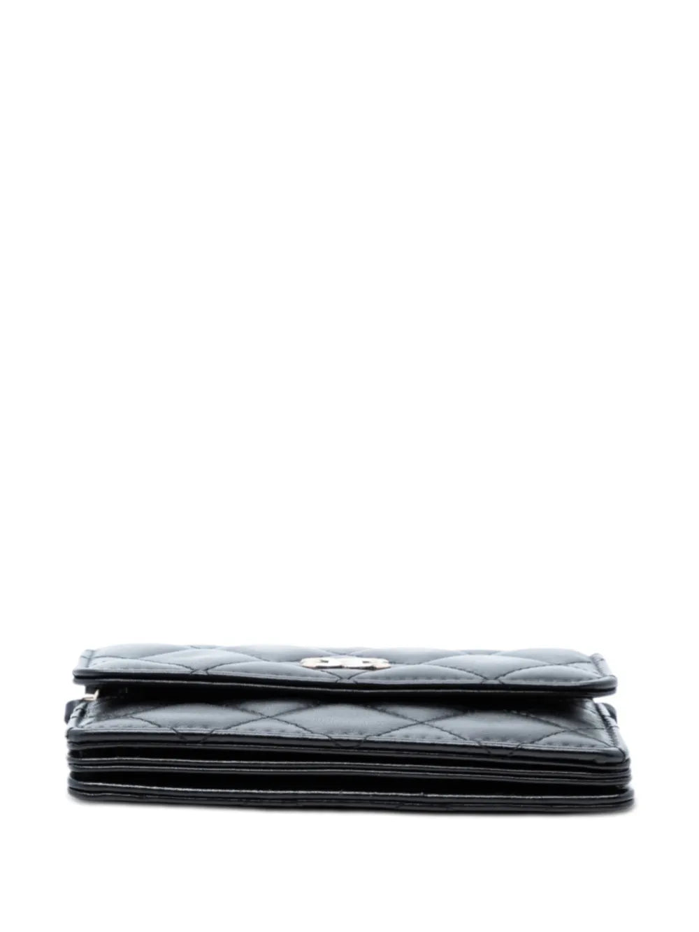 Channel Quilted Lambskin Camellia Bow Card Holder On Chain crossbody bag