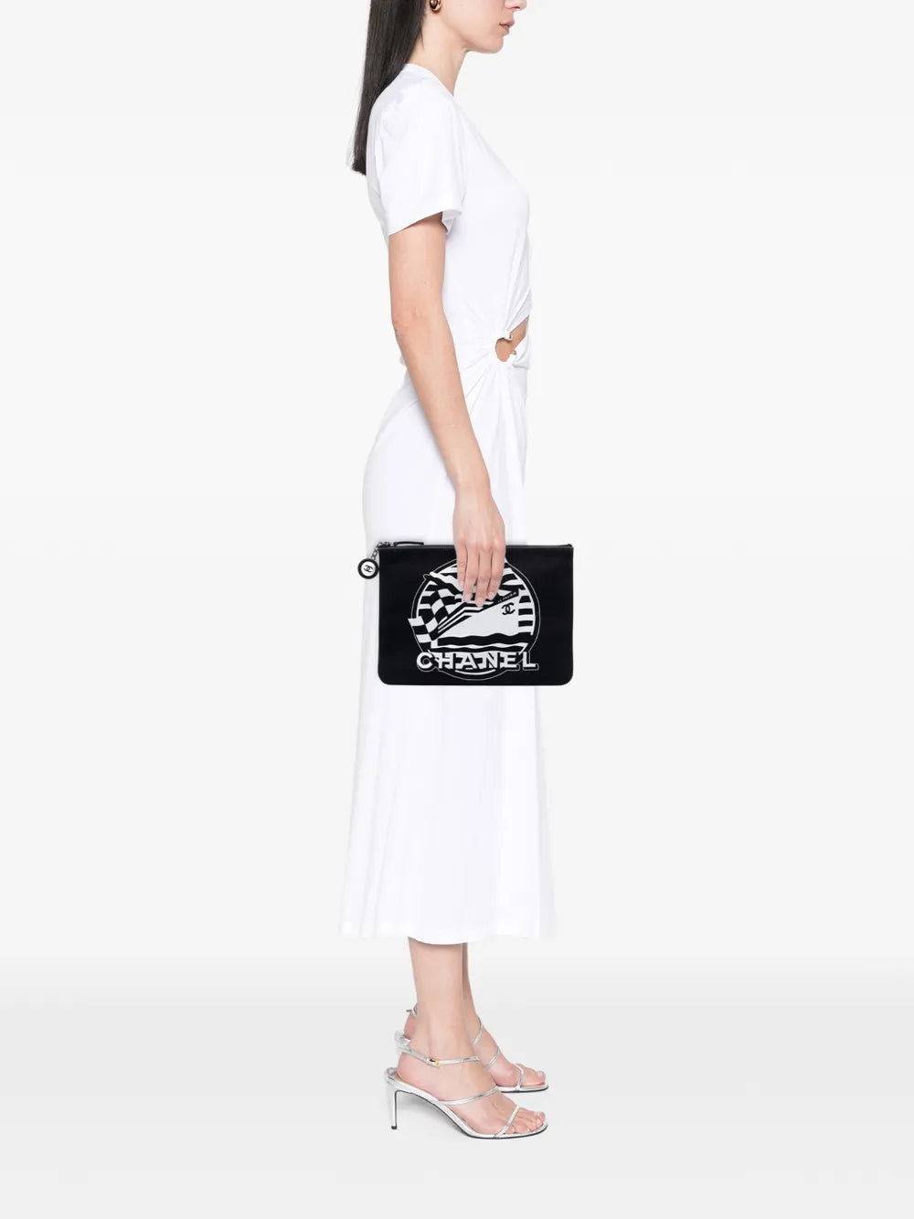 Chanel Medium Canvas La Pausa Zip O Case clutch bag
