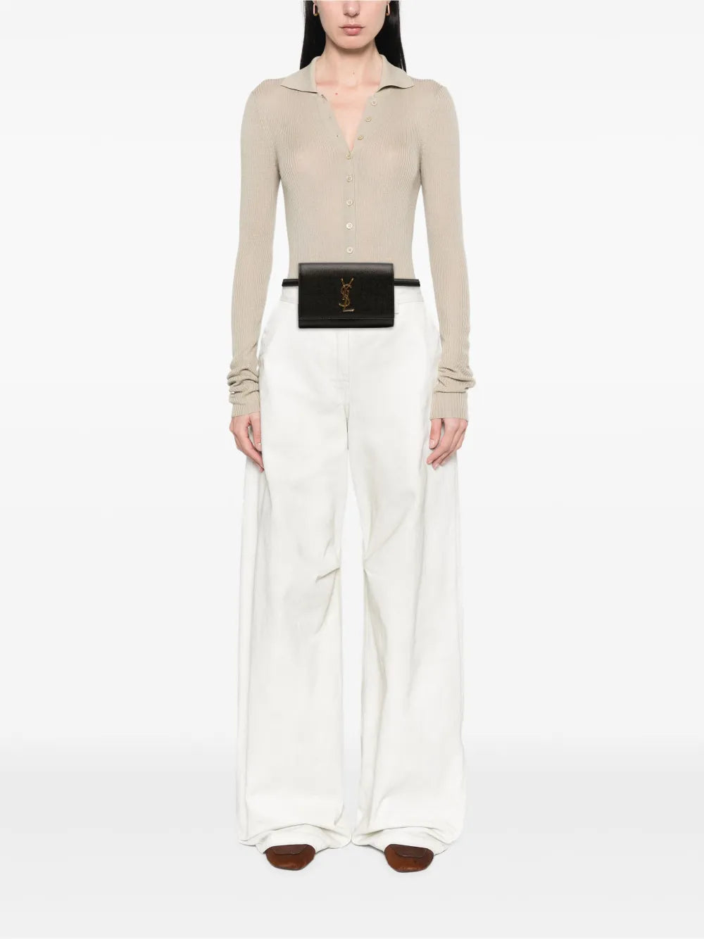 Saint Laurent Grain de Poudre Leather Kate Belt Bag