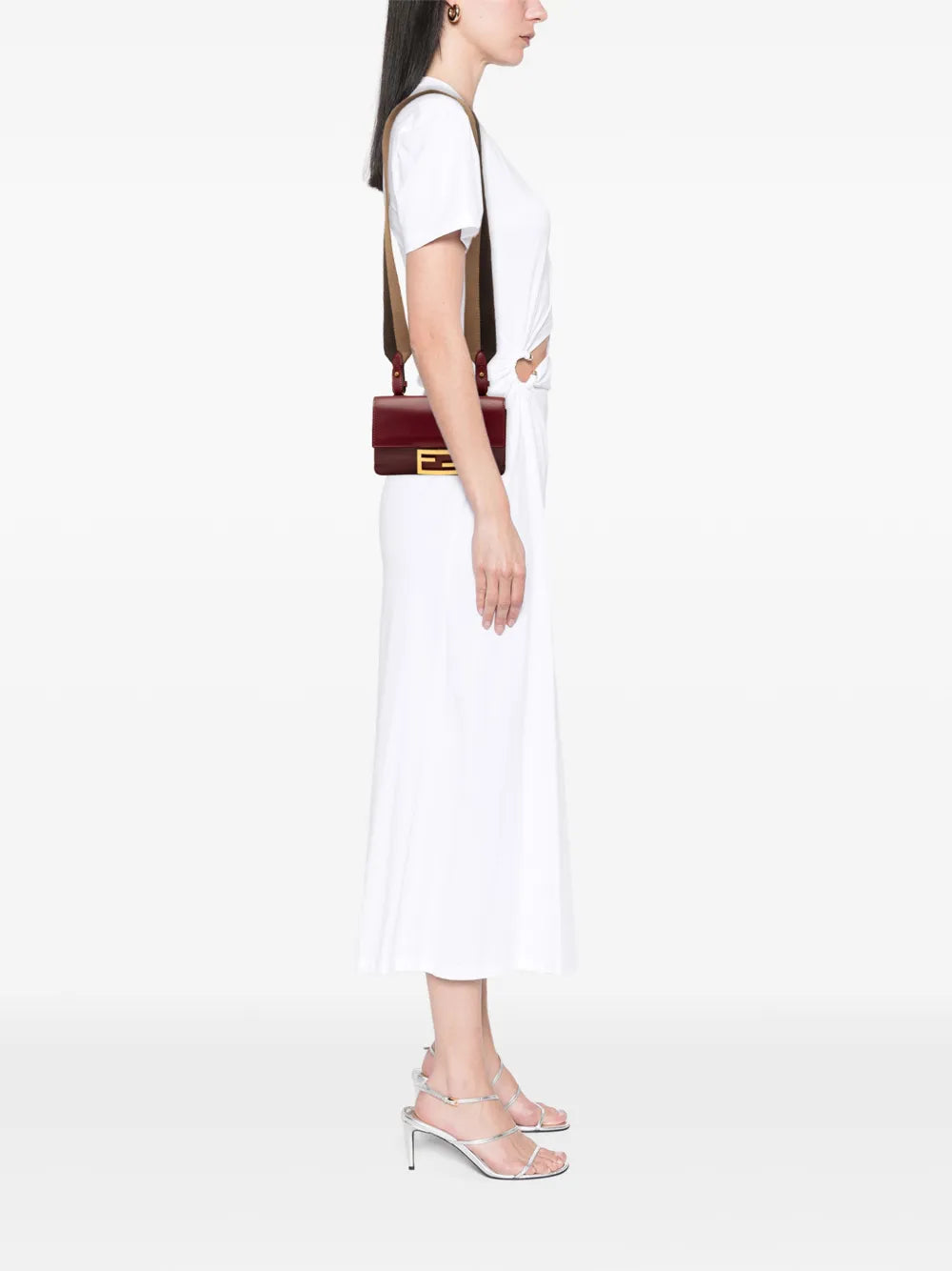 Fendi Mini Leather Flat Baguette crossbody bag