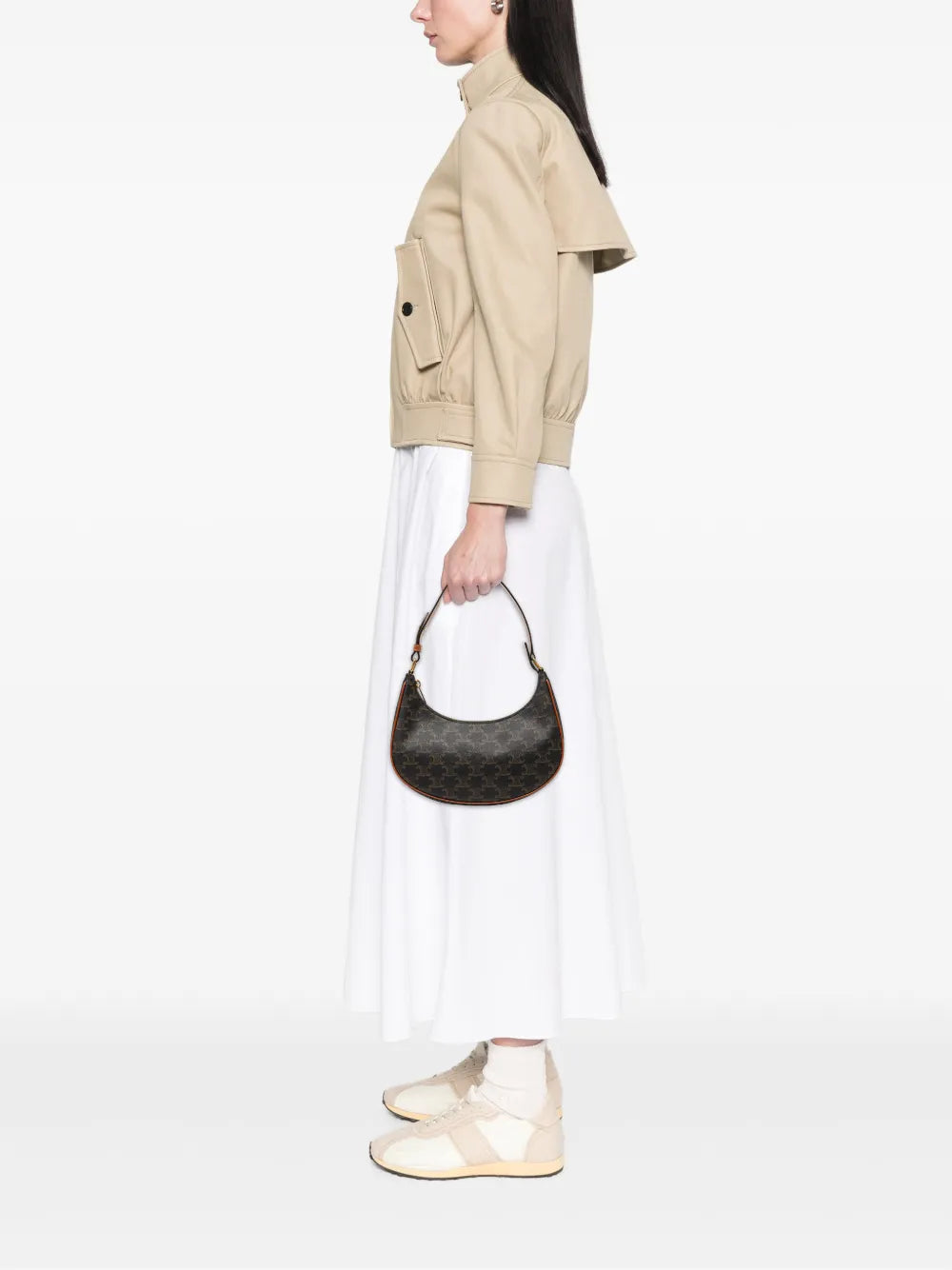 Celine Ava Bag in Triomphe Canvas and Calfskin