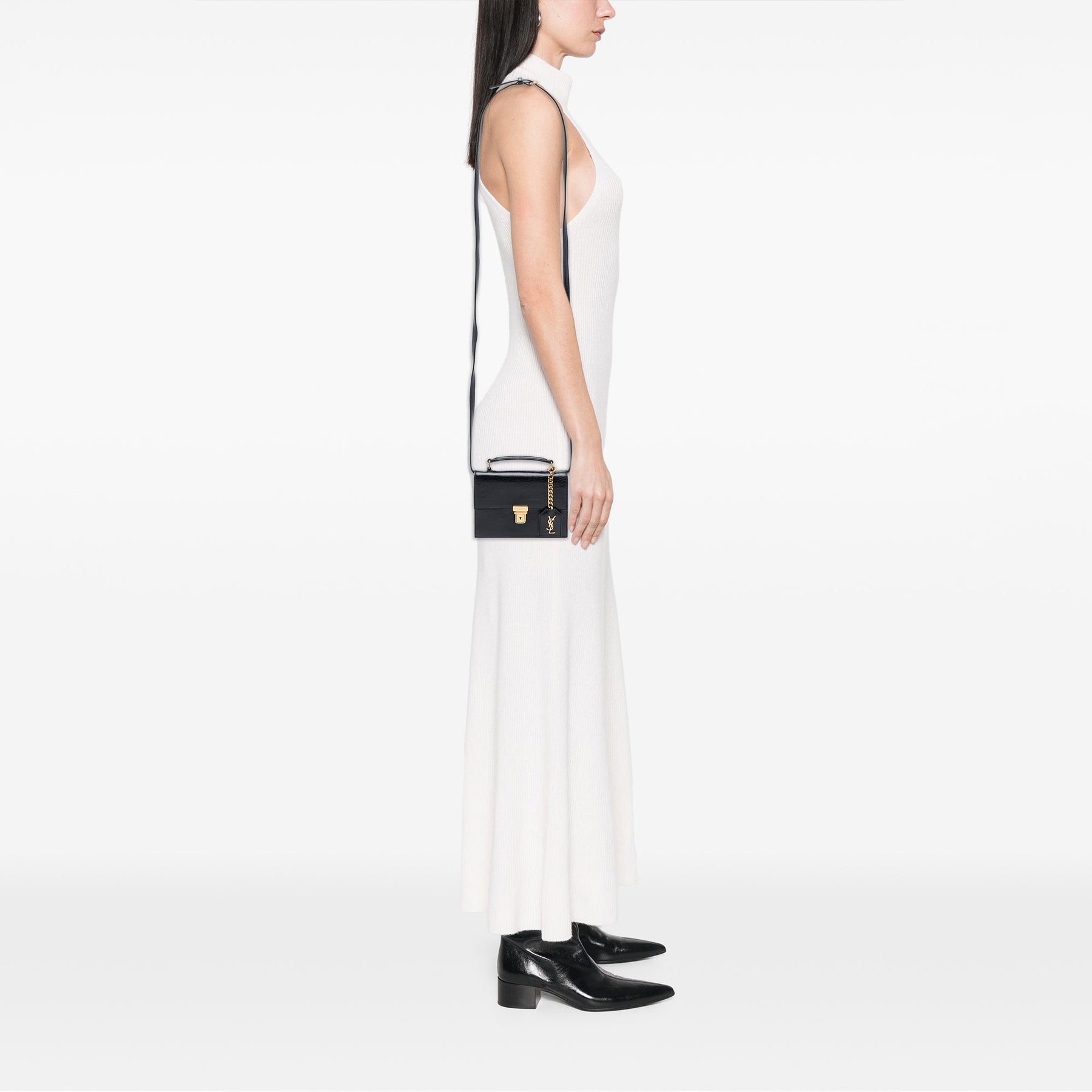 Saint Laurent Mini Aged Calfskin High School Satchel
