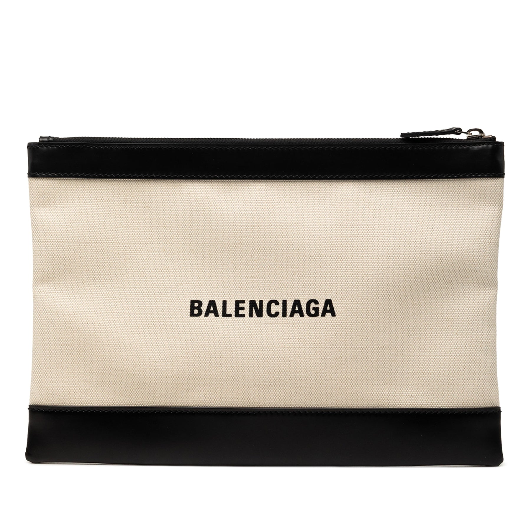 Balenciaga Canvas Navy Clip Clutch M