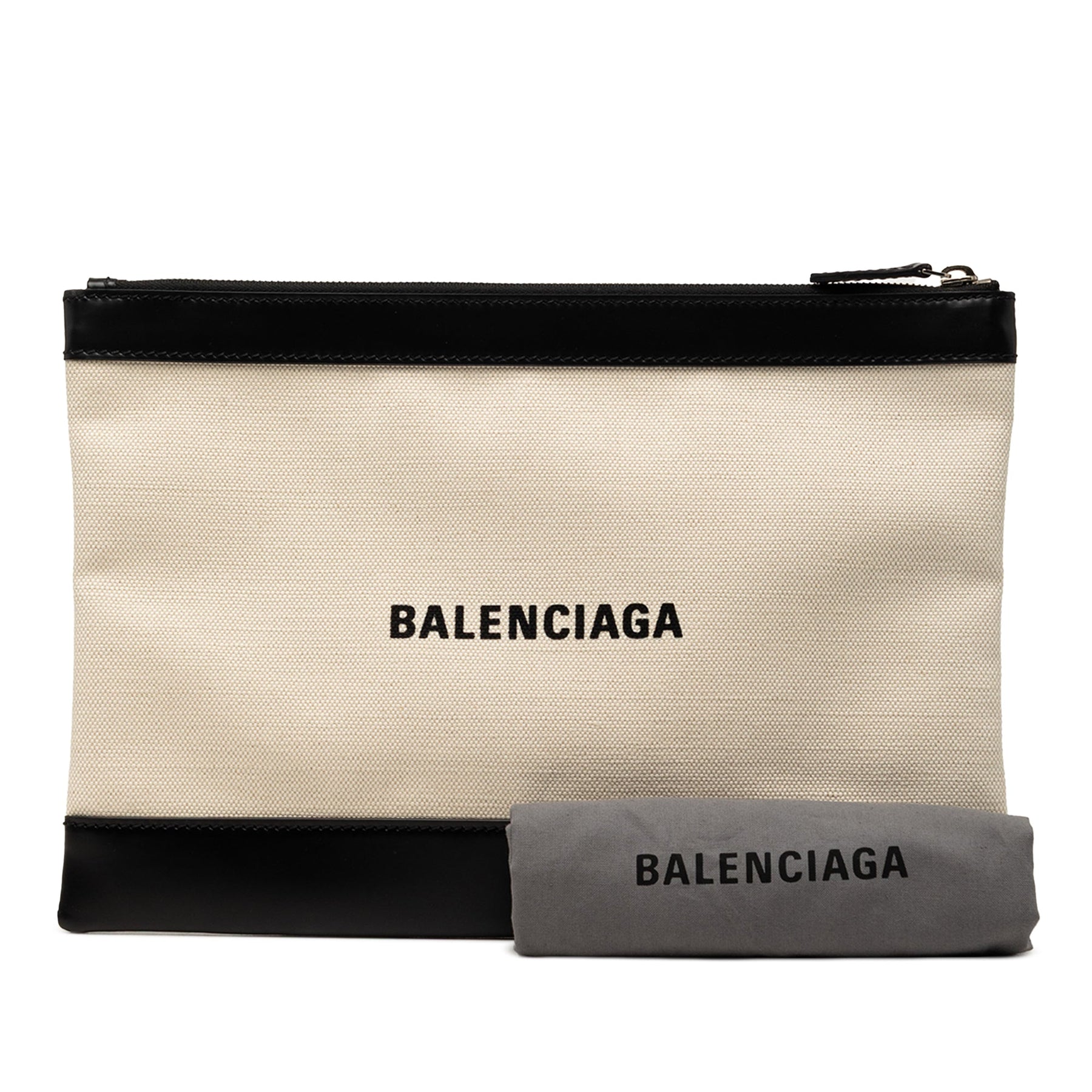 Balenciaga Canvas Navy Clip Clutch M