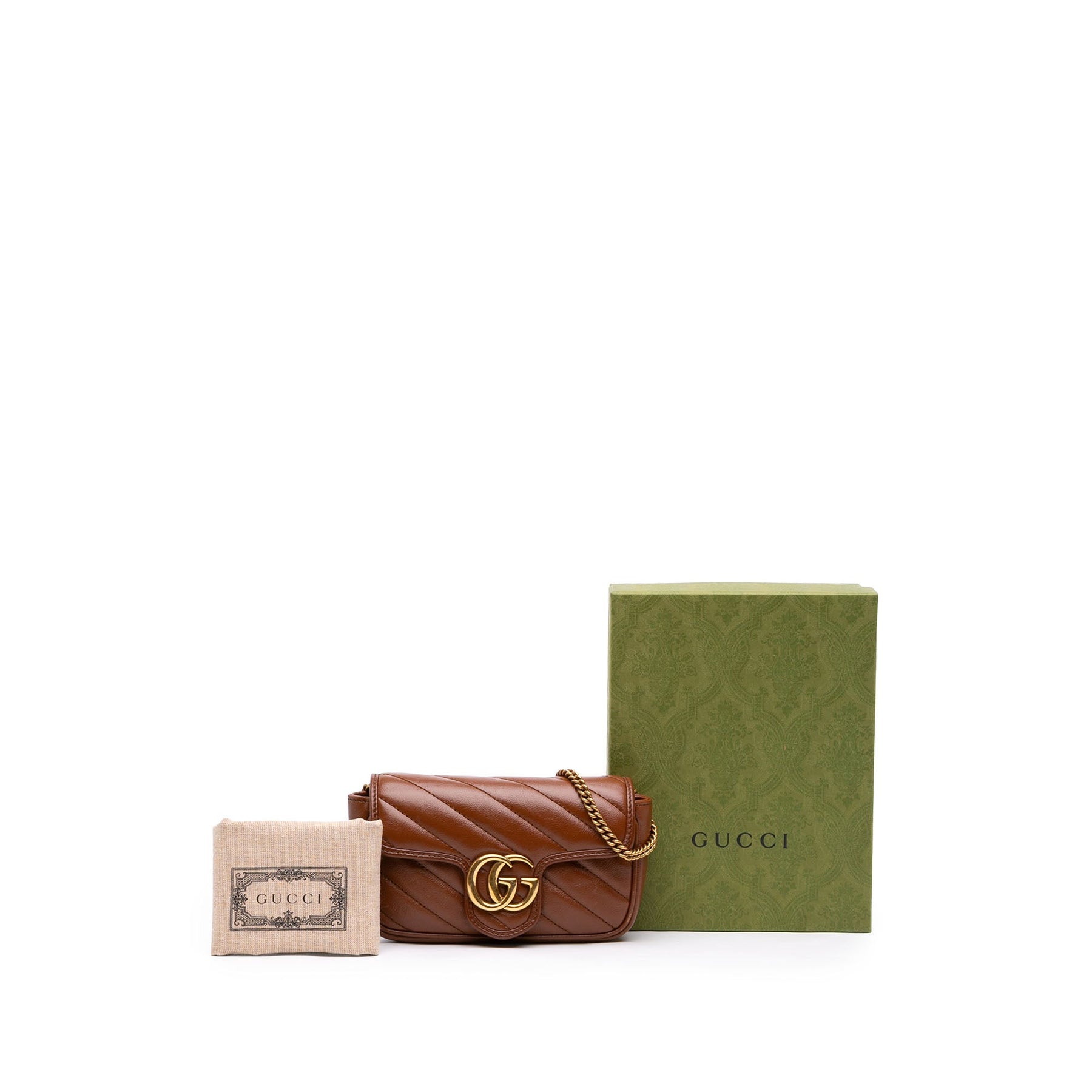 Gucci Mini GG Marmont Matelasse Diagonal Leather Flap Crossbody