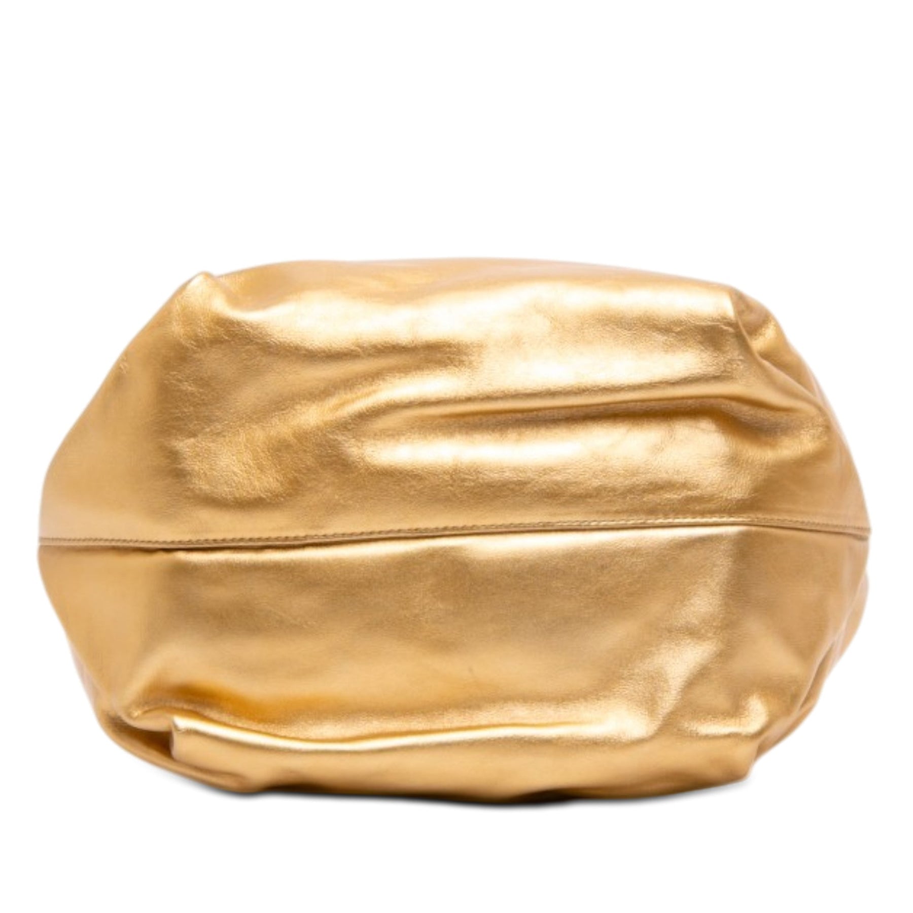 Saint Laurent Small Metallic Lambskin Teddy Bucket Bag