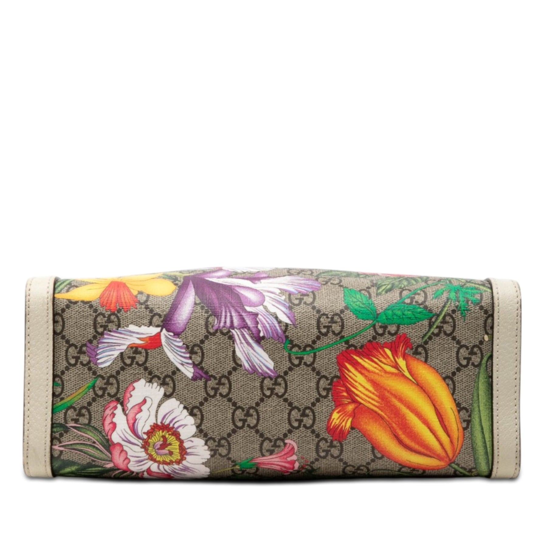 Gucci Small GG Supreme Flora Padlock Tote