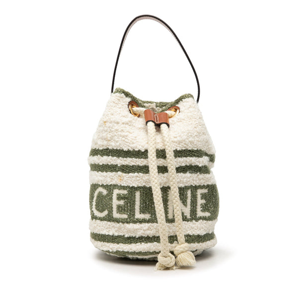 Celine Teen Plein Soleil Canvas Drawstring Bucket Bag