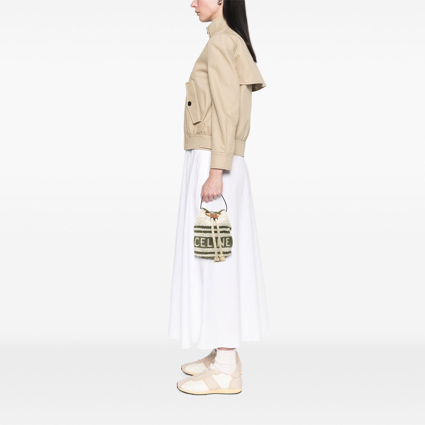 Celine Teen Plein Soleil Canvas Drawstring Bucket Bag