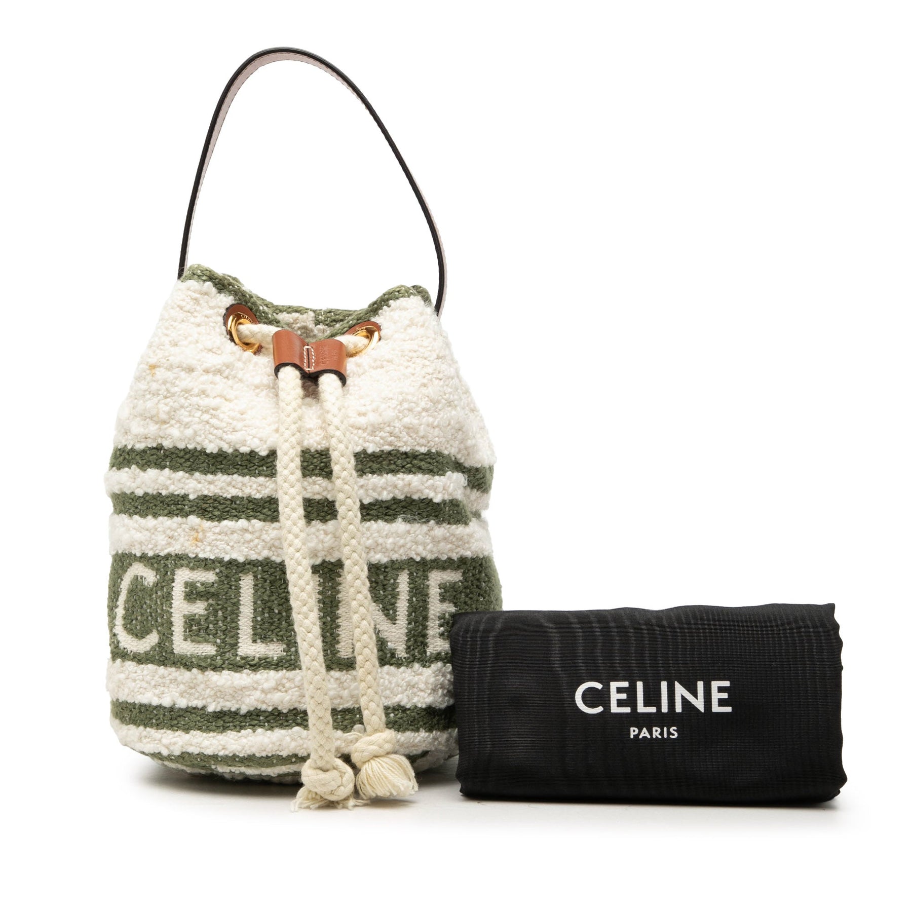 Celine Teen Plein Soleil Canvas Drawstring Bucket Bag