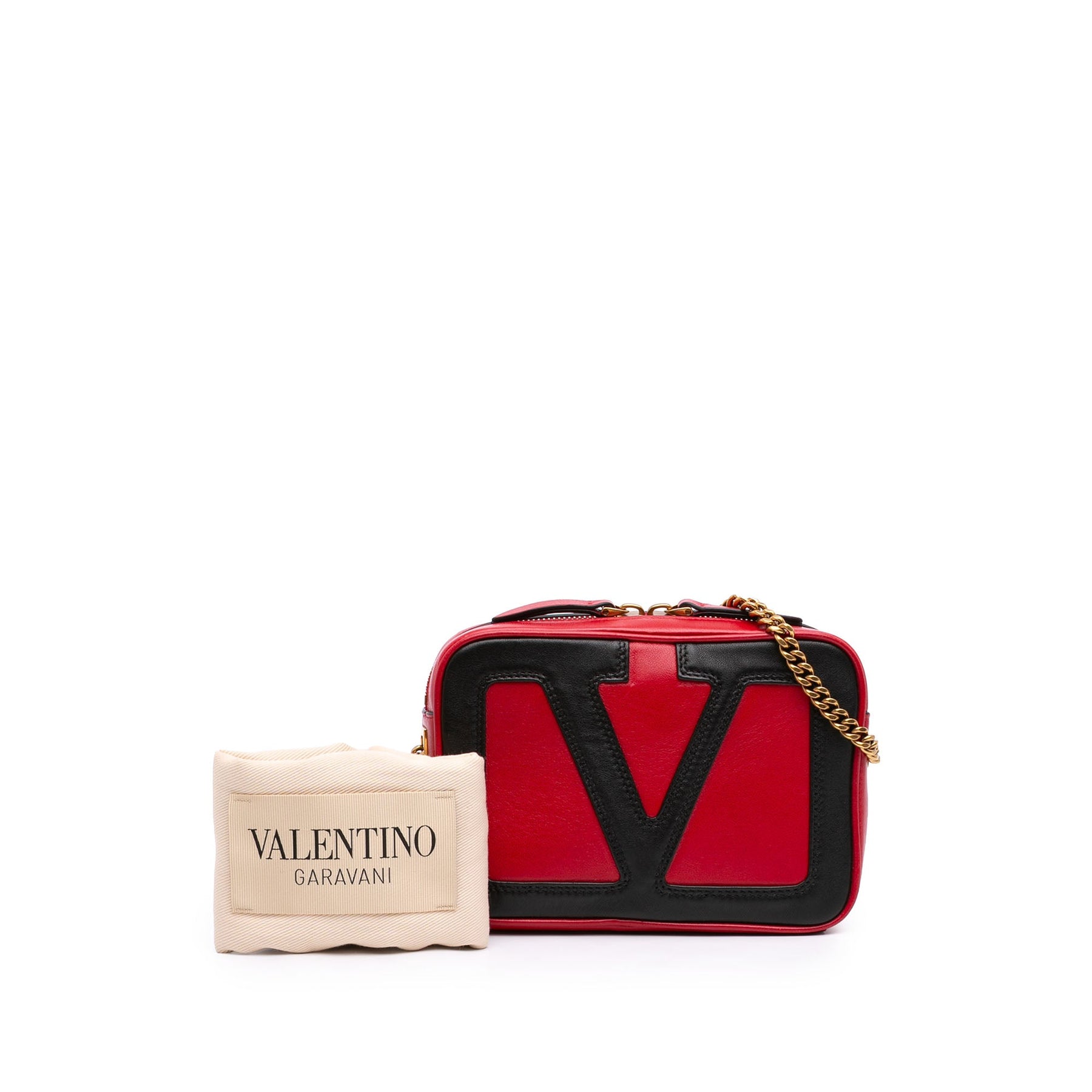 Valentino Bicolor Nappa Vlogo Viva Superstar Camera Chain Bag