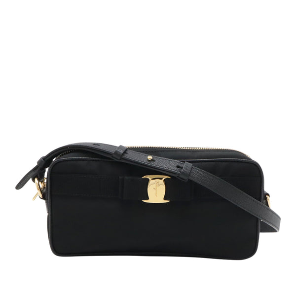 Ferragamo Nylon Vara Bow Shoulder Bag