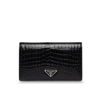 Prada Clutch Bag Black Crocodile Leather