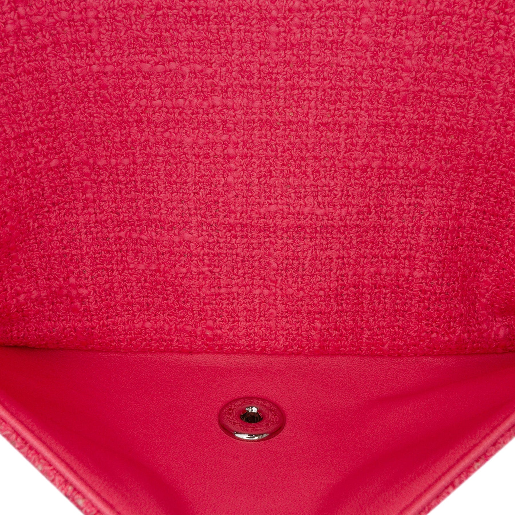 Chanel Medium Classic Tweed Beaded Flower Double Flap