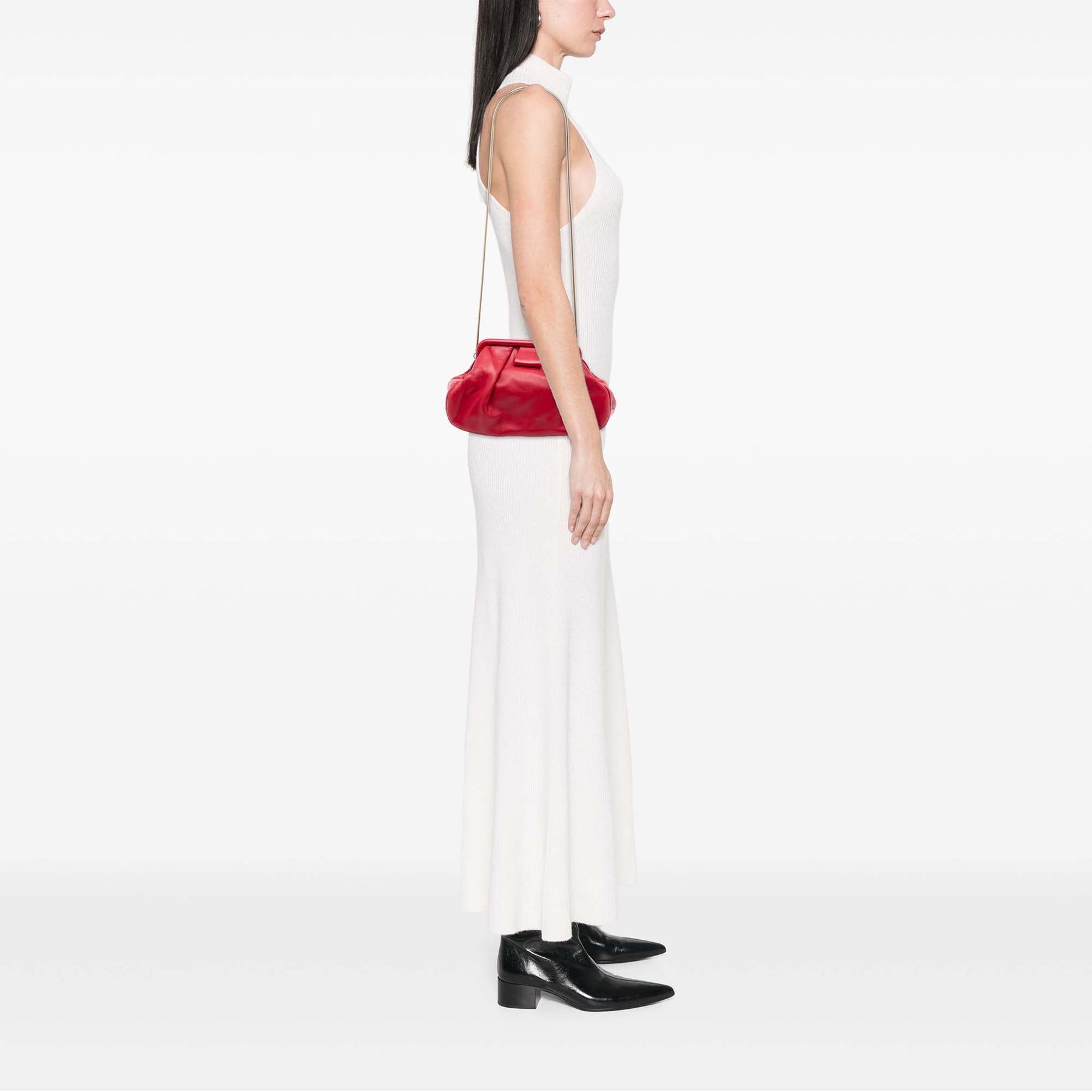 Miu Miu Pleated Nappa Soft Frame Clutch with Chain