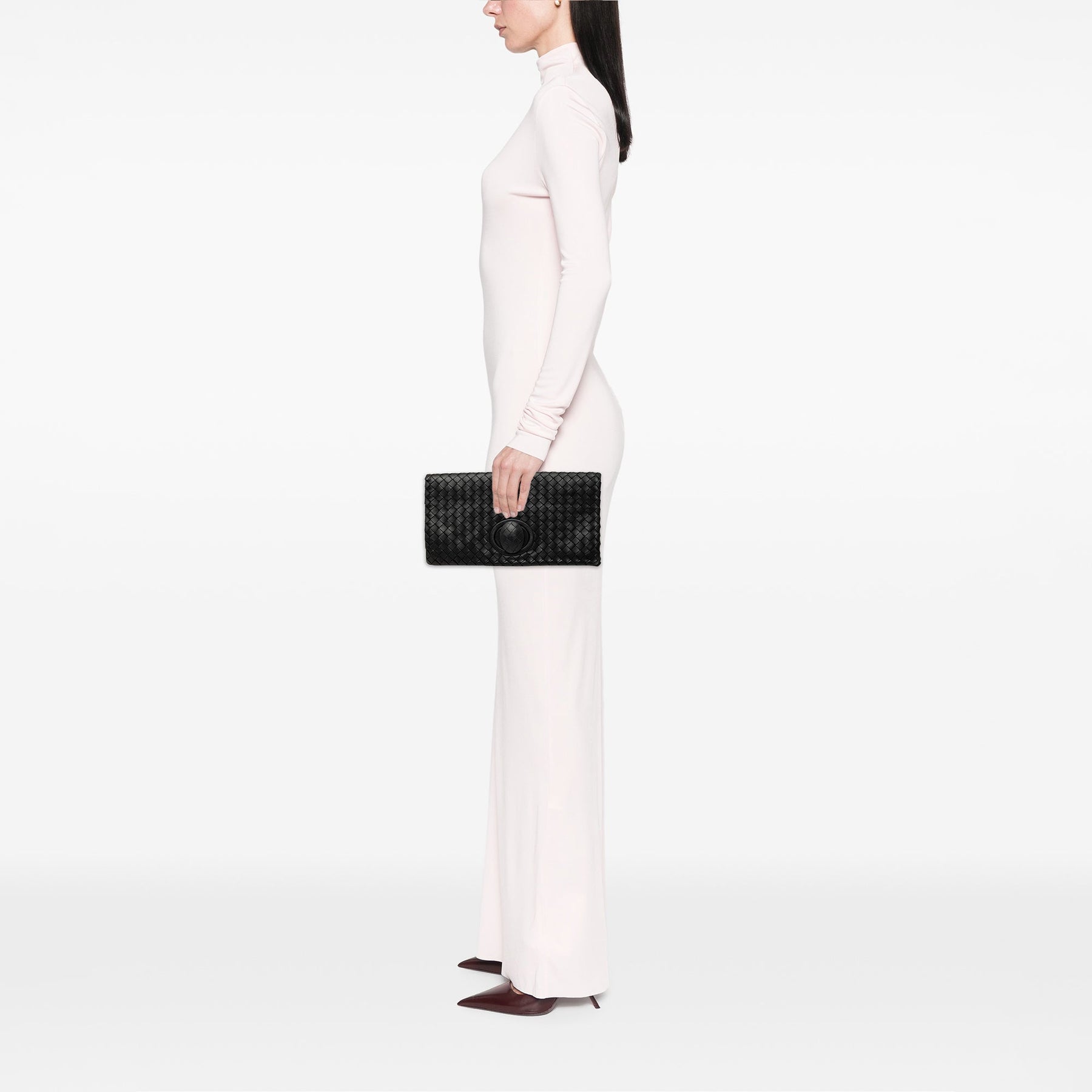 Bottega Veneta Nappa Intrecciato Turn Lock Clutch
