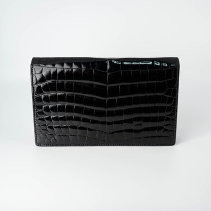 Prada Clutch Bag Black Crocodile Leather