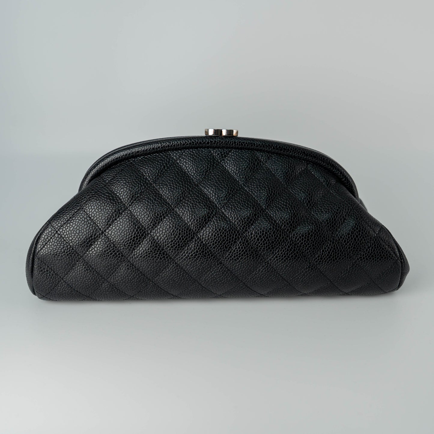 Chanel Crescent Moon Clutch Black Caviar SHW