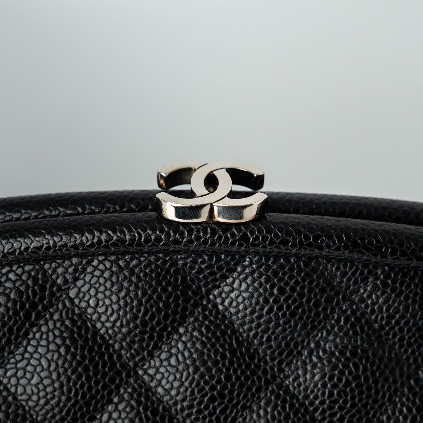 Chanel Crescent Moon Clutch Black Caviar SHW