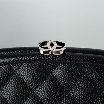 Chanel Crescent Moon Clutch Black Caviar SHW