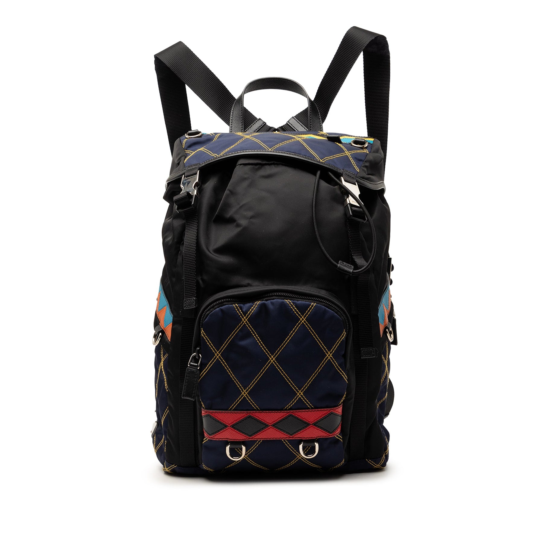 Prada Tessuto Impunturato Double Buckle Backpack
