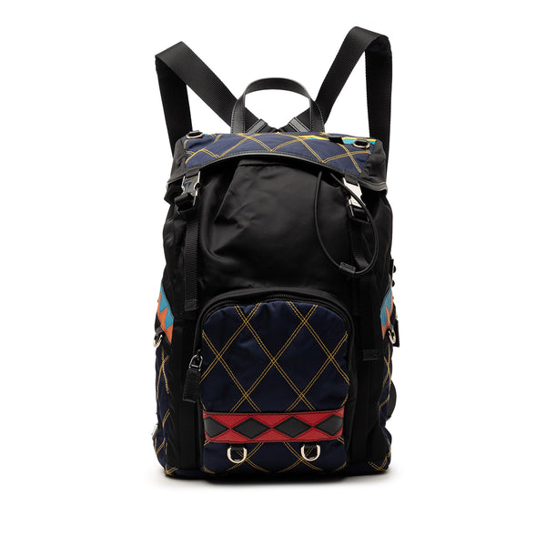 Prada Tessuto Impunturato Double Buckle Backpack
