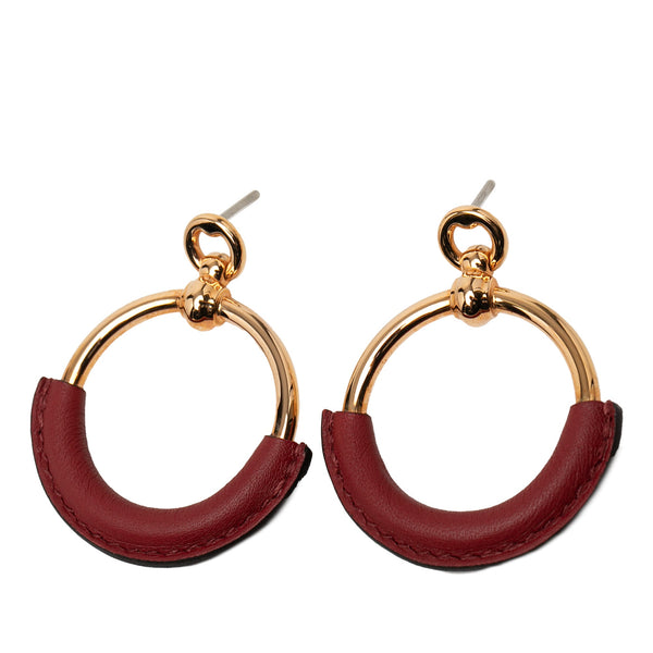 Hermès Gold Plated Swift Loop Earrings