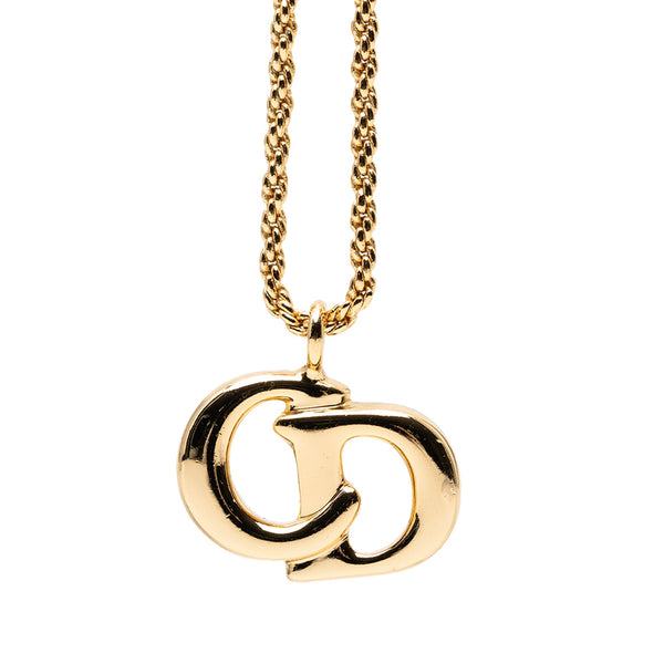 Dior Gold Plated CD Logo Pendant Necklace