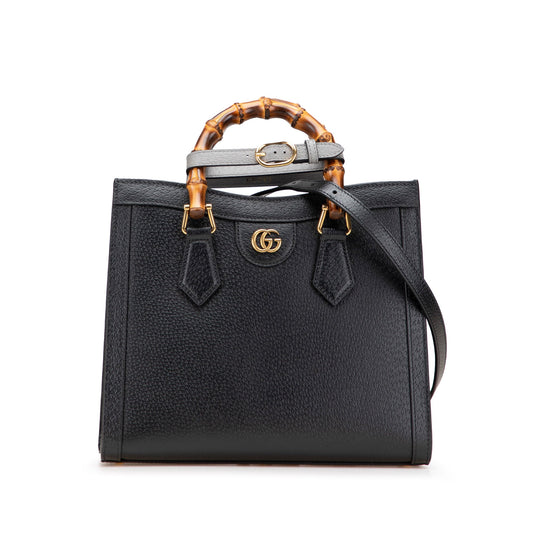 Gucci Small Leather Bamboo Diana Satchel