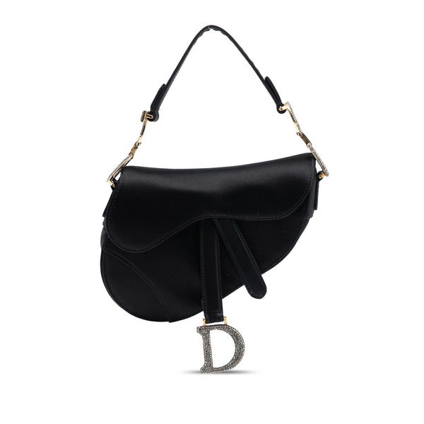 Dior Mini Satin Crystal Embellished Saddle Bag