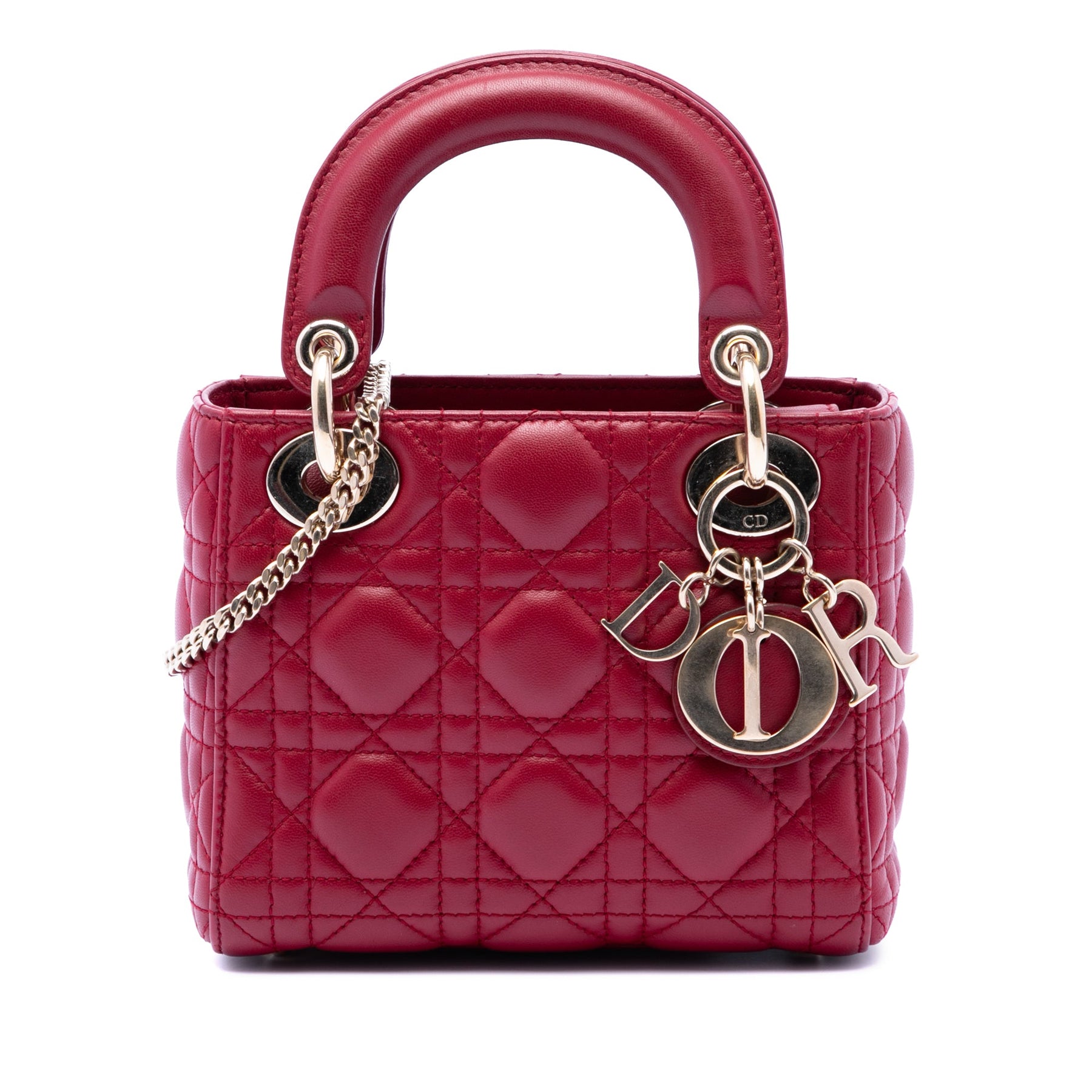 Dior Mini Lambskin Cannage Lady Dior Red
