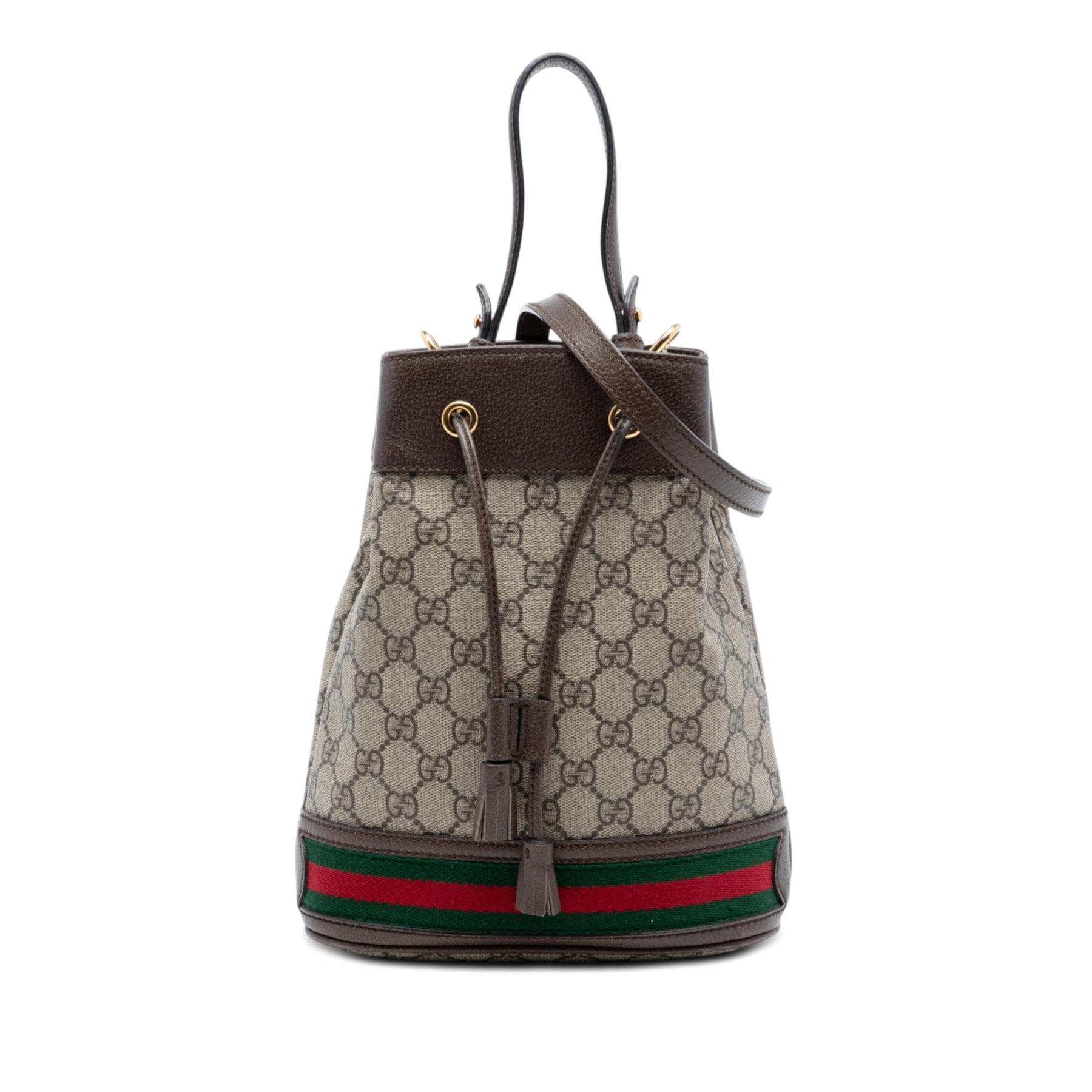 Gucci Small GG Supreme Web Ophidia Bucket Bag