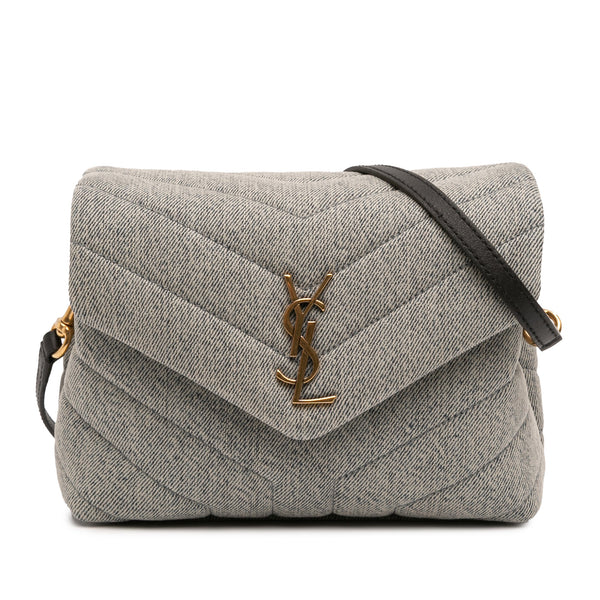 Saint Laurent Toy Matelasse Denim Monogram LouLou Crossbody