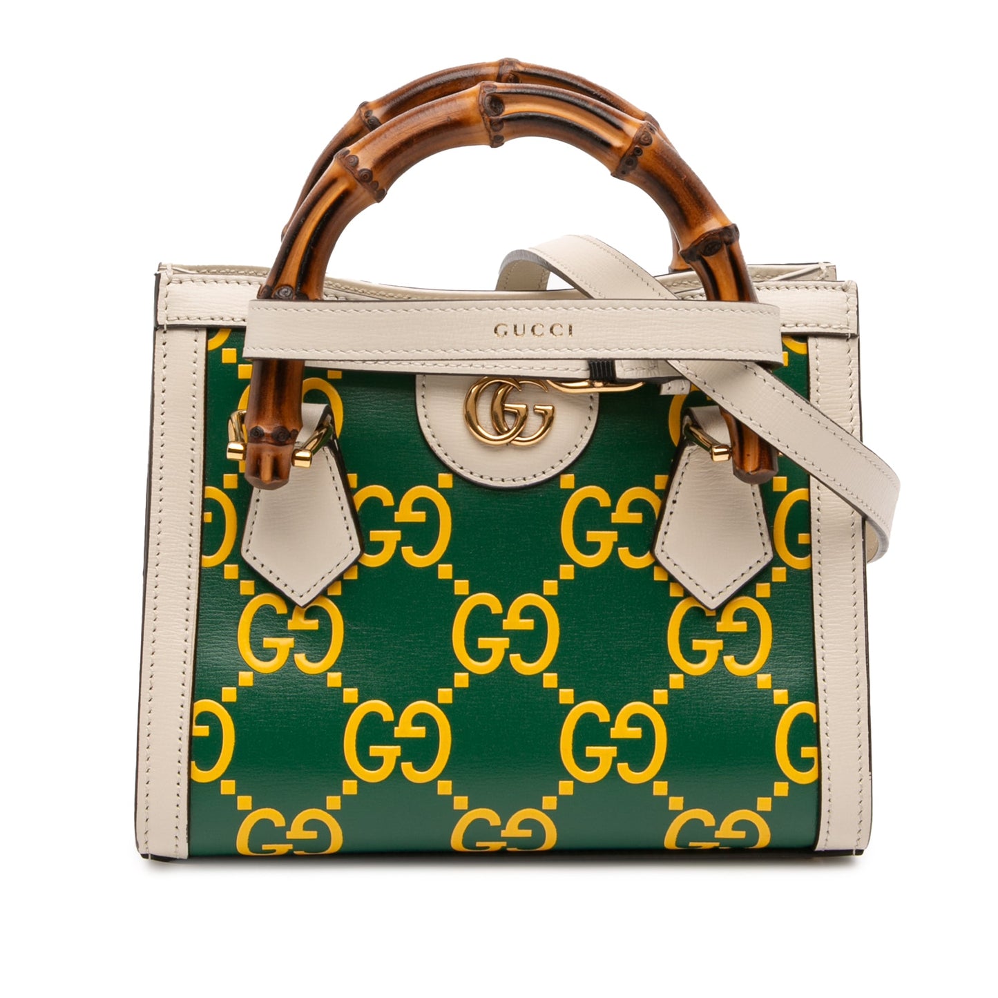 Gucci Mini Leather Bamboo GG Diana Satchel