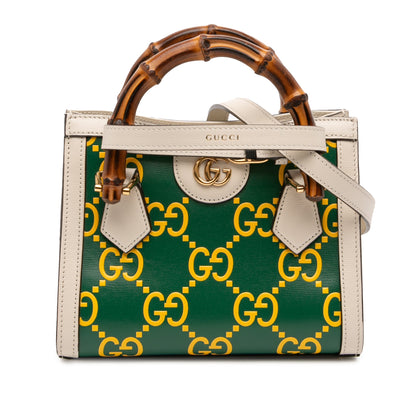 Gucci Mini Leather Bamboo GG Diana Satchel