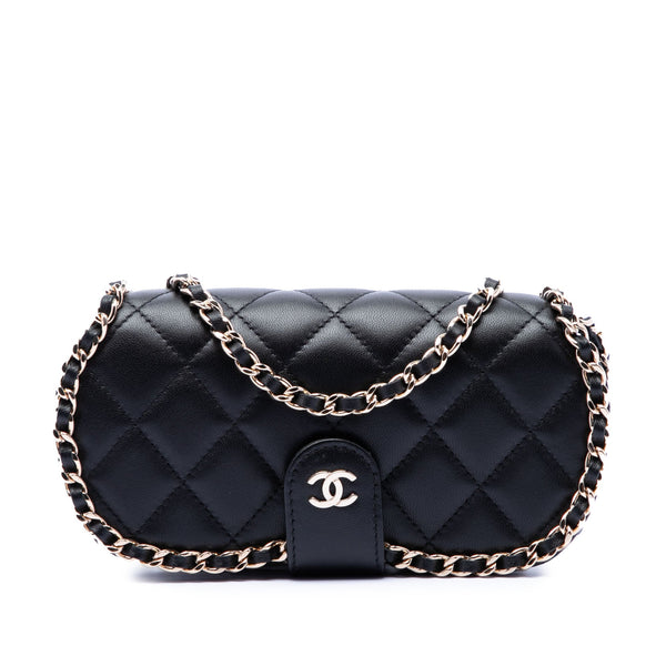 Chanel CC Quilted Lambskin Chain Around Sunglasses Case