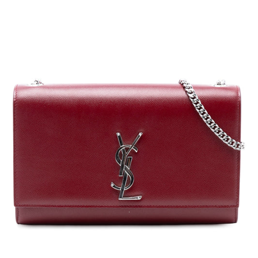 Saint Laurent Medium Grain De Poudre Monogram Kate Crossbody