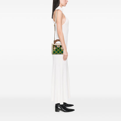 Gucci Mini Leather Bamboo GG Diana Satchel