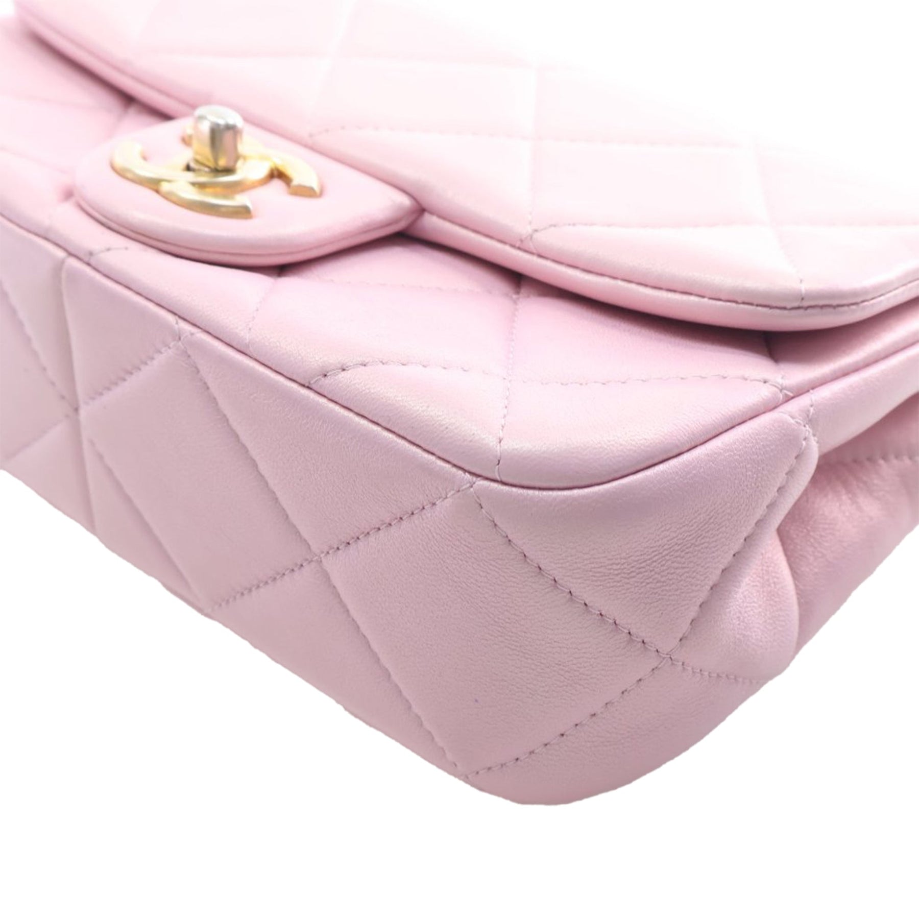 Chanel Mini Quilted Iridescent Lambskin Pearly Flap