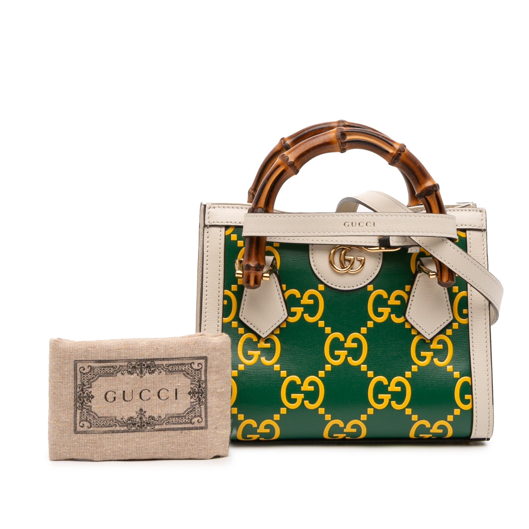 Gucci Mini Leather Bamboo GG Diana Satchel