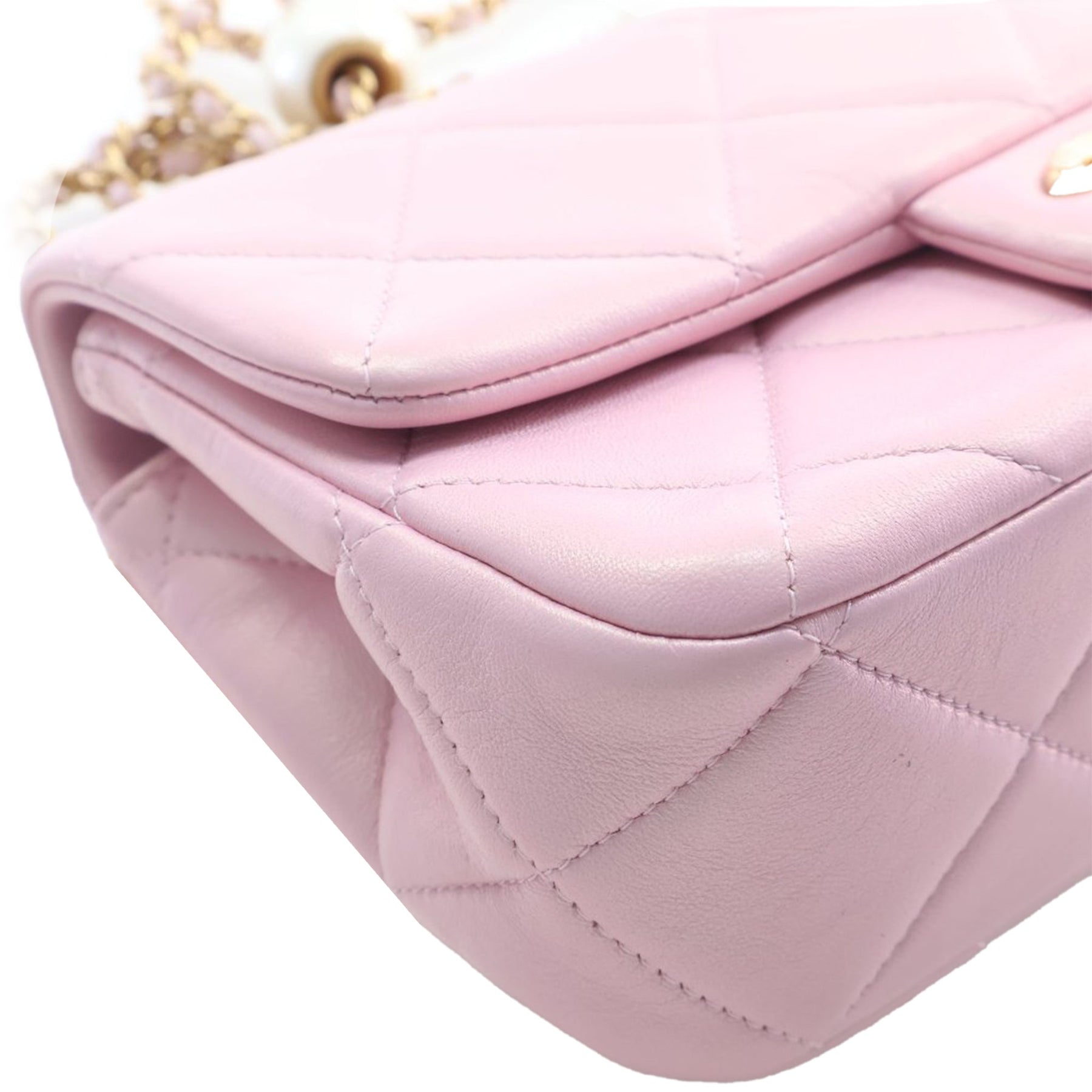 Chanel Mini Quilted Iridescent Lambskin Pearly Flap