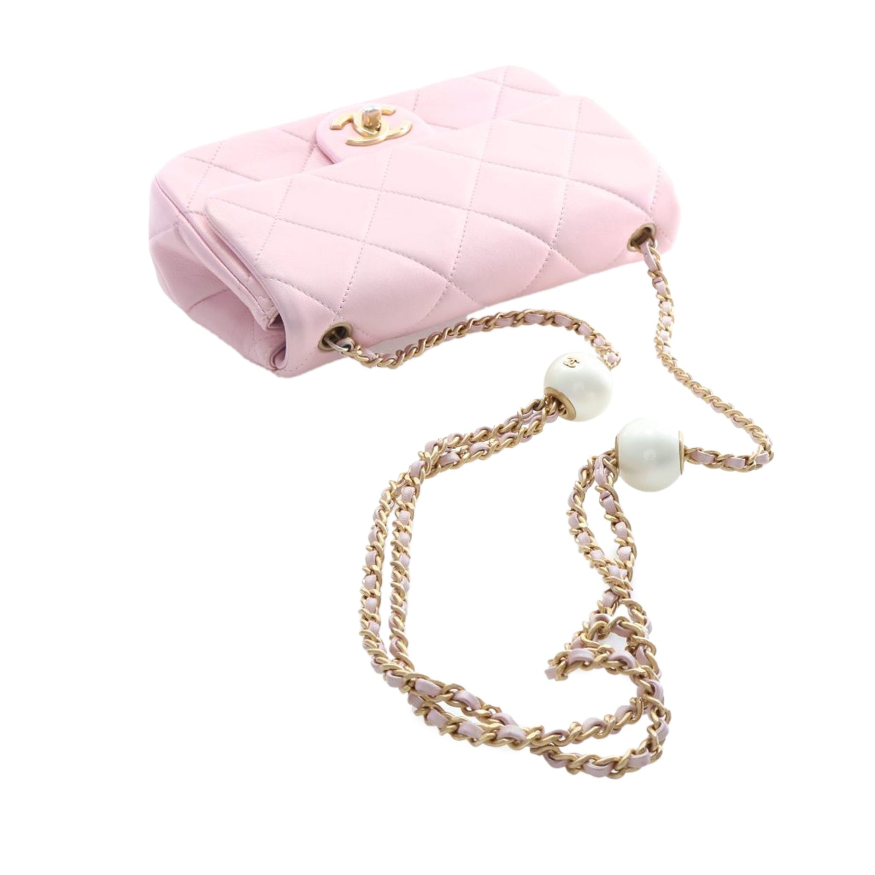 Chanel Mini Quilted Iridescent Lambskin Pearly Flap