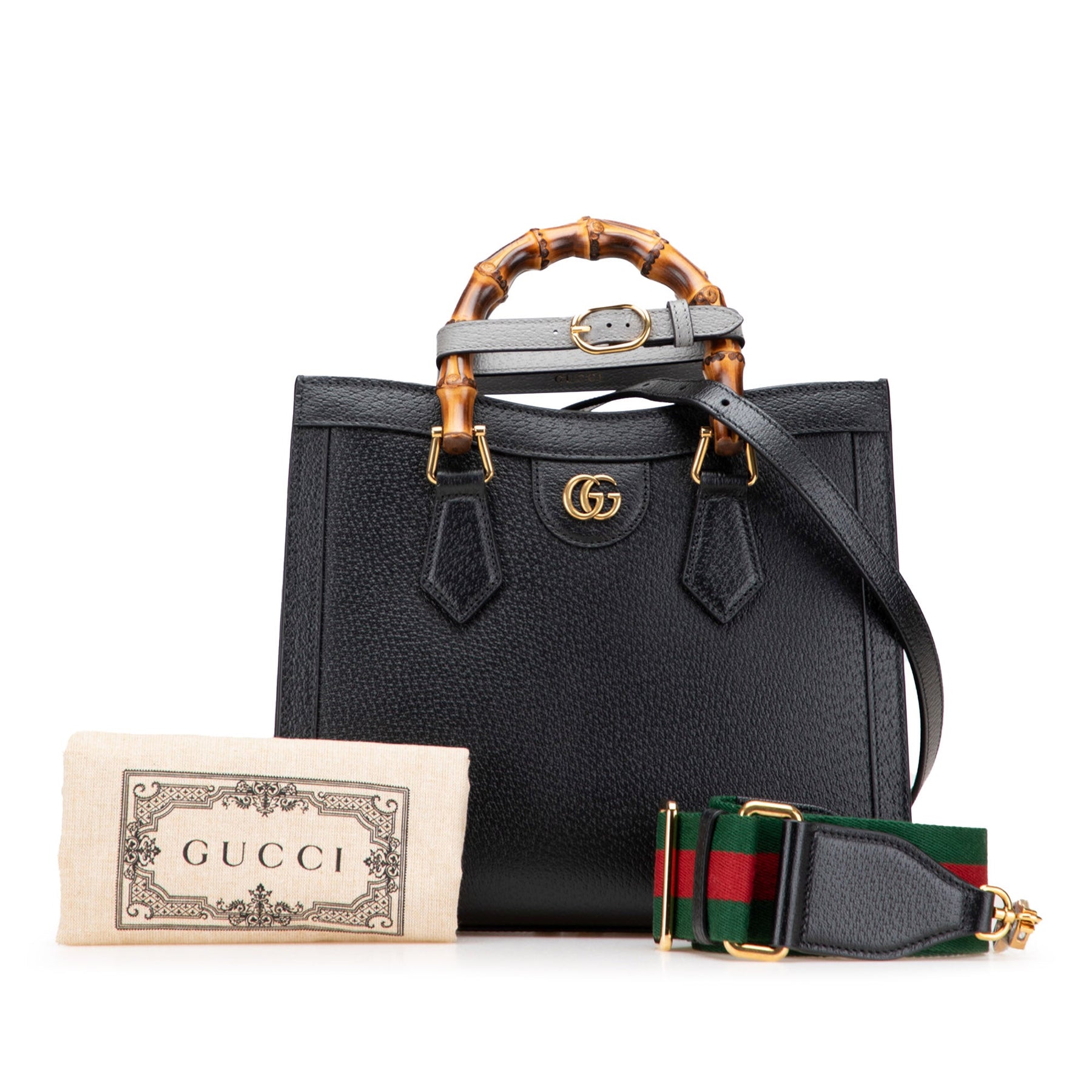 Gucci Small Leather Bamboo Diana Satchel