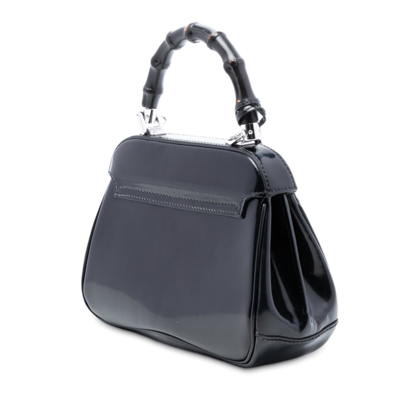 Gucci Mini Polished Leather Bamboo Lady Lock Top Handle Bag