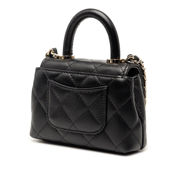 Chanel Nano Quilted Caviar Coco Top Handle Bag