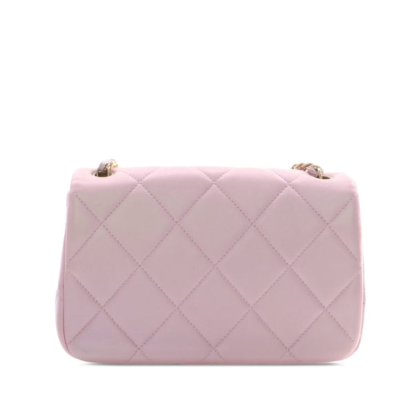 Chanel Mini Quilted Iridescent Lambskin Pearly Flap